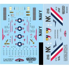 Decals for 1/48 Grumman F-14A Tomcat VF-2 Bounty Hunters, USS Enterprise CVN-65, CVW-14 1977