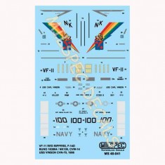 Decals for 1/48 Grumman F-14D VF-11 Red Rippers CVN-70 1996