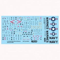 Decals for 1/72 USN/USMC F04 Phantom Data Stencils