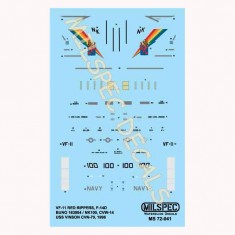 Decals for 1/72 VF-11 Red Rippers, F-14D, CVN-70, 1996
