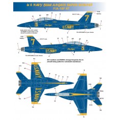 Decals for 1/72 US Navy Blue Angels Super Hornet F/A-18E/F 2021 Season