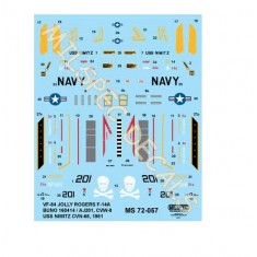 Decals for 1/72 Grumman F-14A Tomcat VF-84 Jolly Rogers 1981