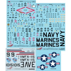 Decals for 1/32 McDonnell Douglas F-4B Phantom II VMFA-115 Silver Eagles 1968