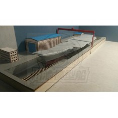 1/700 Dock (maritime) Diorama Base for Aircraft Carrier (wood, L: 630mm, W: 180mm, H: 100mm)