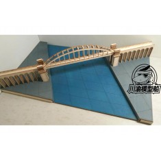 1/700 Cross-arch Bridge (base: 30 x 18 x 6.8cm, river width: 17.8cm, river surface to bridge bottom: 3.7cm)