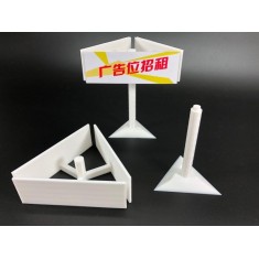 1/87 Outdoor Highway Customized Three Sides (triangle) Unipole Billboard Structure (H: 14.5cm, board: 120 x 40mm)