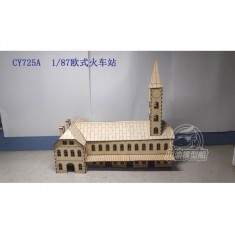 1/87 European Train Station Building (wood)