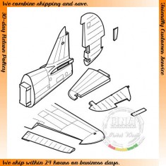 1/48 Curtiss P-40E Warhawk Control Surfaces for Hasegawa