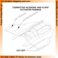 1/48 Saab JAS-39C Gripen Corrected Ailerons and Flaps Actuator Fairings for Kittyhawk kit
