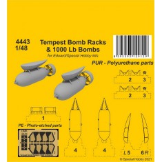 1/48 Tempest Bomb Racks & 1000 Lb Bombs for Special Hobby/Eduard Kits