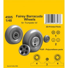 1/48 Fairey Barracuda Wheels for Trumpeter kit