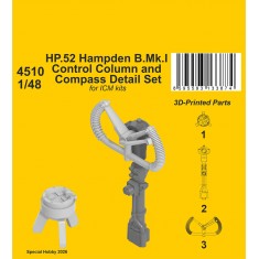 1/48 HP.52 Hampden B.Mk.I Control Column and Compass Detail Set for ICM kits