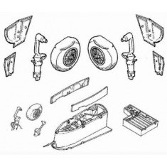 1/72 Republic F-84 Undercarriage Set for Tamiya kit