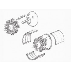 1/72 Vickers Wellington Mk.I Engine Set (Pegasus X) for MPM kit