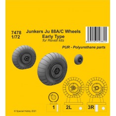 1/72 WWII German Junkers Ju 88A/C Wheels Early Type for Revell kits
