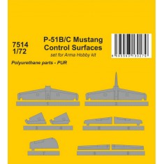 1/72 P-51B/C Mustang Control Surfaces for Arma Hobby kit