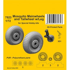 1/72 Mosquito Mainwheels and Tailwheel with Leg for Special Hobby kits