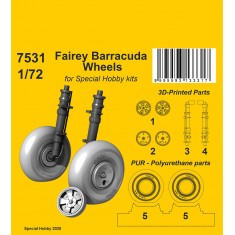 1/72 WWII Fairey Barracuda Wheels for Special Hobby kits
