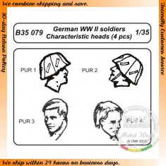 1/35 WWII German Soldiers Characteristic Heads (4pcs)