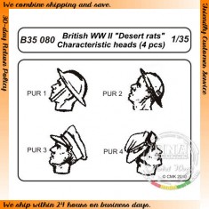 1/35 WWII British Desert Rats - Characteristic Heads (4pcs)