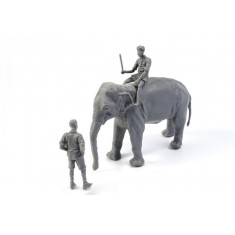 1/48 WWII RAF Mechanic in India+Elephant with Mahout (2 fig. + elephant)