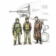 1/72 WWII US Bomber Pilot and two gunners