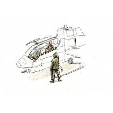 1/72 AH-1 Sitting Pilots (2 figures) and ground crew (1 figure) for Special Hobby