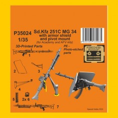 1/35 SdKfz 251C MG 34 with Armour Shiels and Pivot Mount for Academy/AFV Club kits