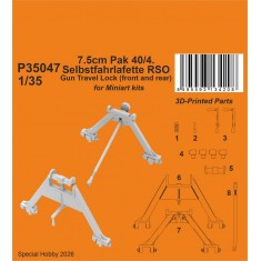 1/35 7.5cm Pak 40/4. Selbstfahrlafette RSO - Gun Travel Lock (front and rear) for MiniArt kit