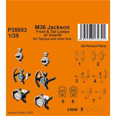1/35 M36 Jackson Front Headlights with Guards for Tamiya/Other Kits