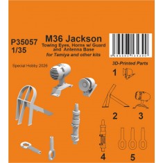 1/35 M36 Jackson Towing Eyes, Horn Guard and Antenna Base for Tamiya Kits
