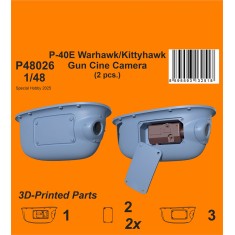 1/48 P-40E Warhawk/Kittyhawk Gun Cine Camera (2 pcs) for Eduard kits