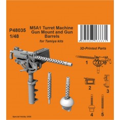 1/48 WWII M5A1 Turret Machine Gun Mount and Gun Barrels for Tamiya kit