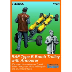 1/48 RAF Type B Bomb Trolley with Armourer