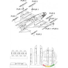 1/48 Swedish Saab JAS-39C/D Wing and Fuselage Pylons for Italeri kit