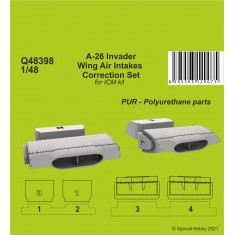 1/48 WWII/Post WWII US A-26 Invader Wing Air Intakes Correction Set for ICM kits
