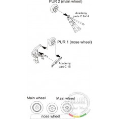 1/72 US Vought F-8 Crusader Wheels for Academy kit