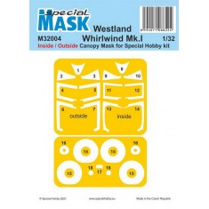 1/32 Westland Whirlwind Mk.I Inside/Outside Paint Masking for Special Hobby kits