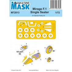 1/72 Mirage F.1 Single Seater Paint Masking Sheets for Special Hobby kits