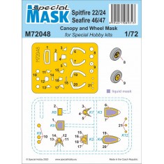 1/72 Spitfire Mk.22/24 and Seafire Mk.46/47 Paint Mask