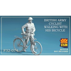 1/32 British Army Cyclist Walking With His Bicycle