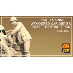 1/35 WWI French Marine Armoured Car Driver (Hand Cranking, 3D Printed)