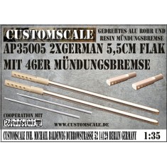 1/35 2x German 5,5cm Flak Rohre mit 46er Mundungsbremse