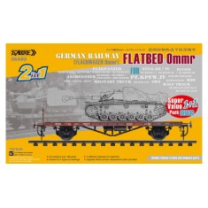 1/35 German Railway Flatbed Ommr (2 in 1) 1+1 Super Value Pack