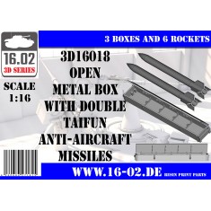 1/16 Open Metal Box with Double Taifun Anti-Aircraft Missiles (3 boxes and 6 rockets)