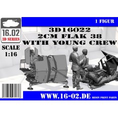1/16 2cm Flak 38 with 3 Young Crews