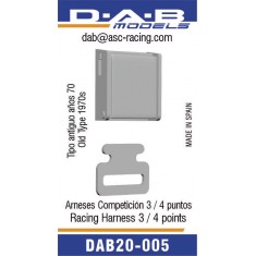 1/20 1970s Racing Harness 3/4-Point (2pcs)