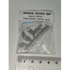 Spare parts (bald head, arms, gun) for 1/35 WWII Sergeant 82St Airborne In Battle