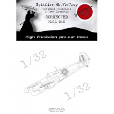 1/32 Supermarine Spitfire Mk.V National Insignias A Type Masking for HobbyBoss kits