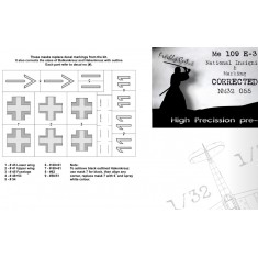 1/32 Messerschmitt Bf 109E National Insignias Masking for Dragon kits